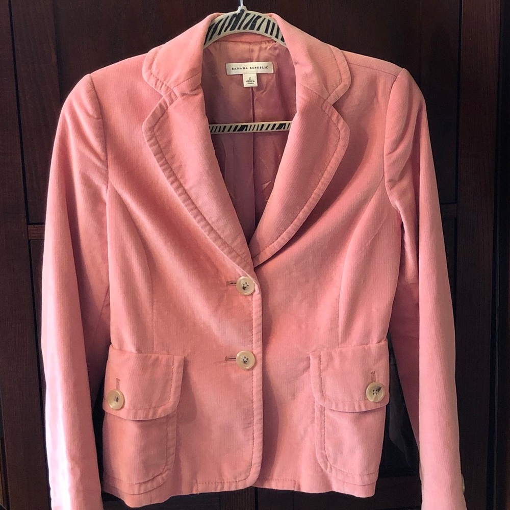 Pink velvet blazer
